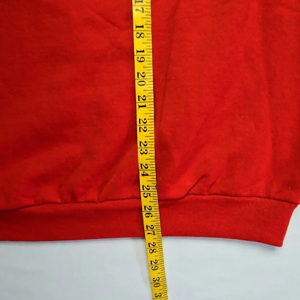 Vintage Minnesota Snowman Sweatshirt  Jerzees Red Large Christmas Pullover 90s - Picture 8 of 8